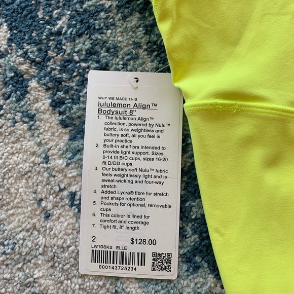 NWT 🍋 Lululemon Align Bodysuit 8" - Picture 8 of 8